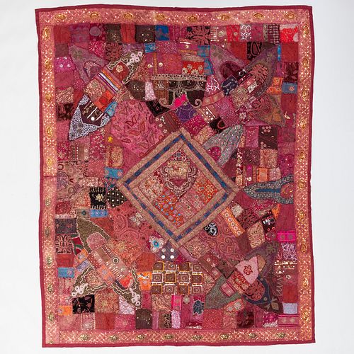 Large Beaded, Embroidered and Patchwork Quilt