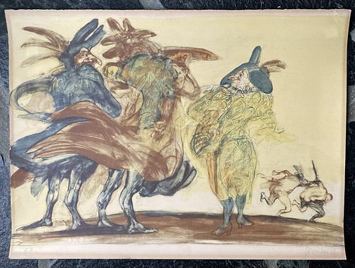 Claude Weisbuch Lithograph 'Bonjour Polichinello', signed, limited