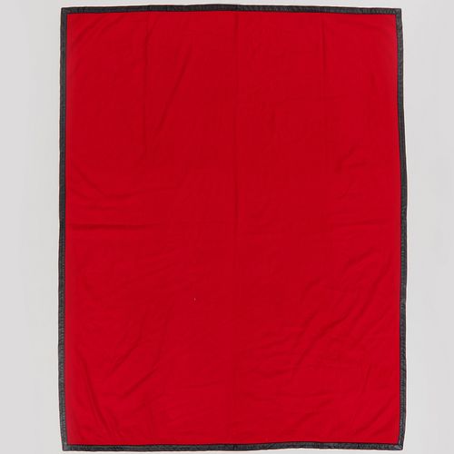 Loro Piano Red Cashmere Throw, A Ralph Lauren Red Cashmere and Black Leather Lined Throw 
