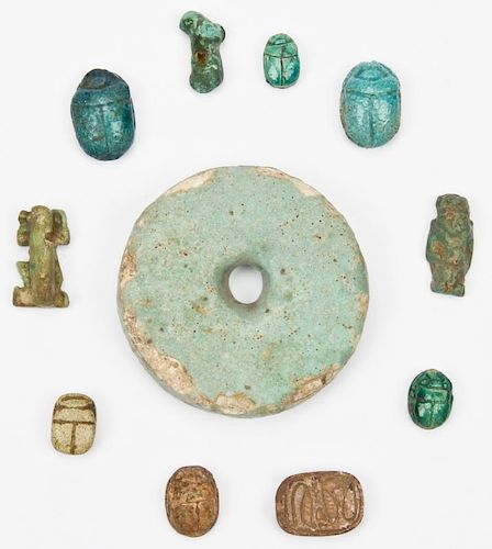 11 Egyptian Faience Artifacts