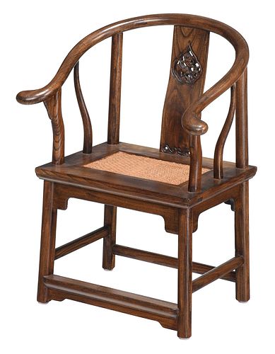 Pair of Chinese Hardwood Horseshoe Back Child's Chairs