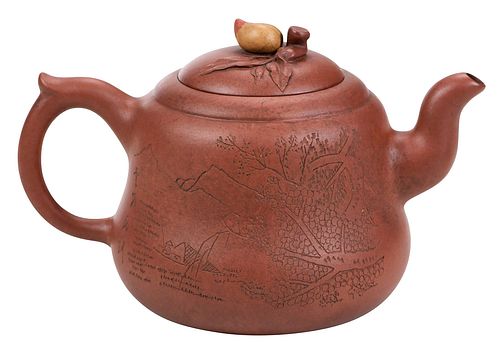 Lidded Yixing Clay Teapot