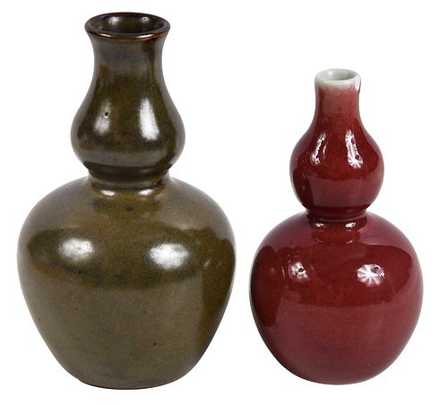 Two Small Chinese Porcelain Double Gourd Vases