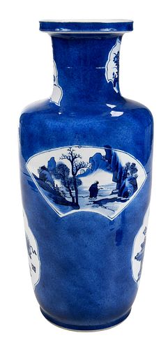 Chinese Porcelain Blue and White Rouleau Vase