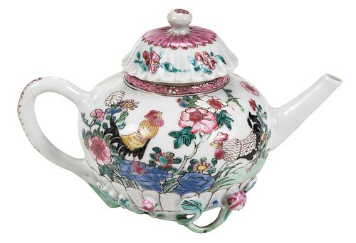 Chinese Famille Rose Porcelain Lidded Teapot