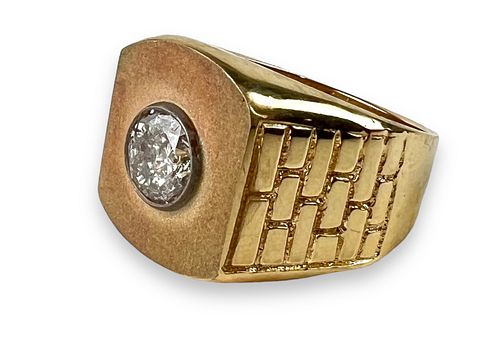 6.1mm Diamond 14K Gold Mens Ring
