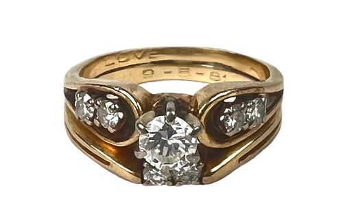 Ladies 14K Gold & Diamond Engagement Ring