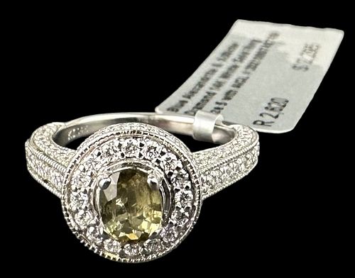 .5ct Carat Natural Alexandrite & Diamond Halo Ring