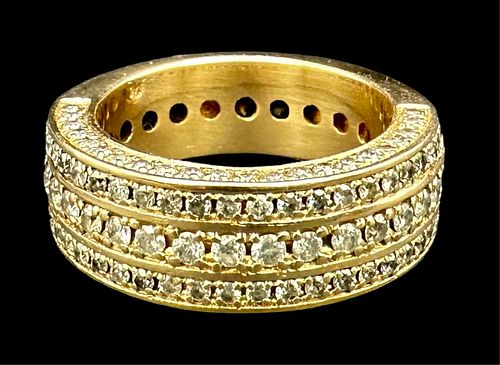 1.50 Carat Diamond 5-Row Band 14K Gold Ring