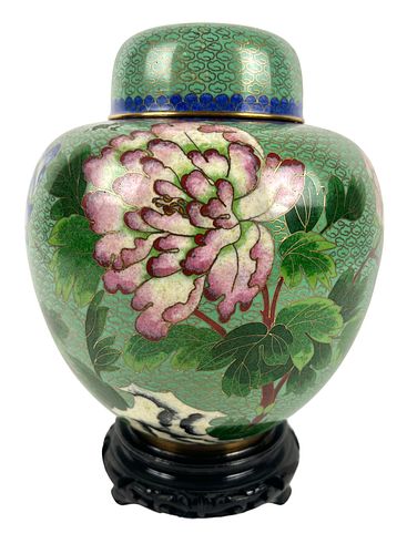 Chinese Cloisonne Lidded Vase