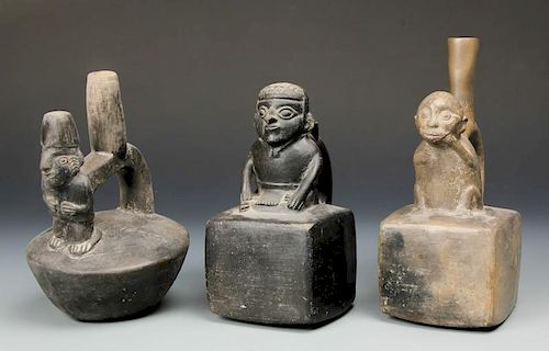 3 Pre Columbian Stirrup Vessels