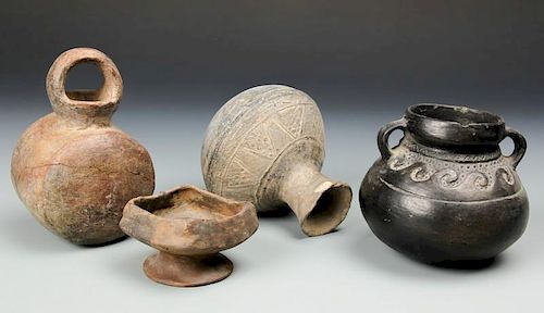 4 Pre Columbian Blackware Artifacts