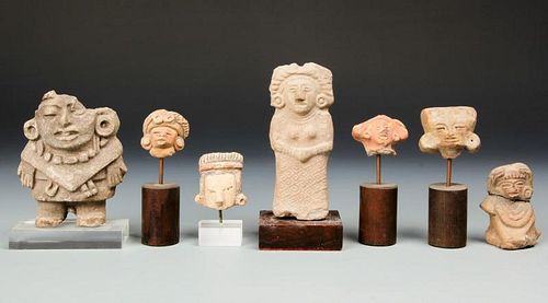 7 Pre Columbian Figural Artifacts