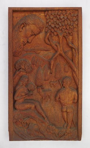 William Notton carved wood panel