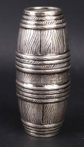 German Silver Barrel Form Double Beaker