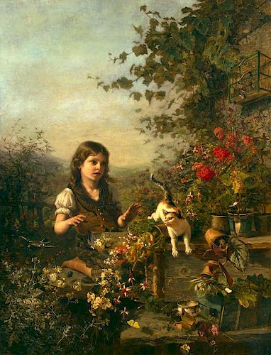 Olga Wisinger-Florian, (Austrian, 1844-1926), The Naughty Kitten