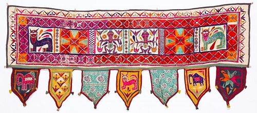 Cotton with Silk Embroidery Toran, Gujarat, India