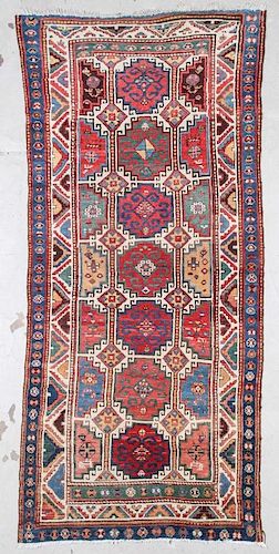Antique Kurd Caucasian Rug: 3'11'' x 8'7'' (119 x 262 cm)
