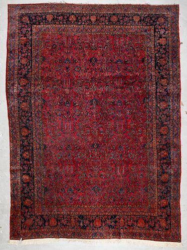 Antique Kashan Rug: 8'8'' x 11'10'' (264 x 361 cm)