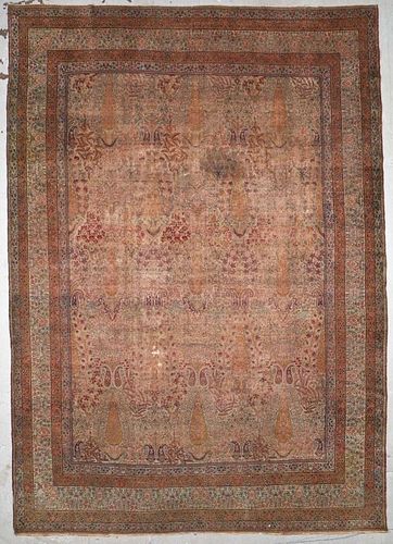Antique Lavar Kerman Rug: 10'10'' x 15'5'' (330 x 470 cm)