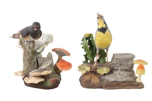Boehm "Meadowlark" and "Towhee" Porcelain Figures