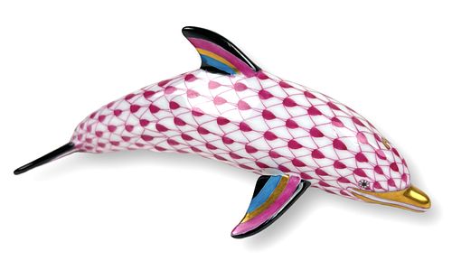 Herend Fishnet Pink Dolphin