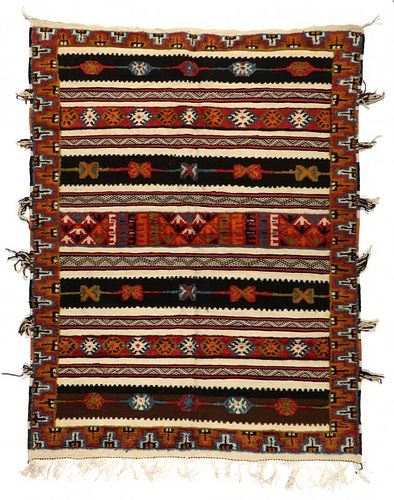 Vintage Moroccan Mixed Weave Rug: 4'9'' x 6'6'' (145 x 198 cm)