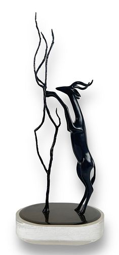 Loet Vanderveen Antelope Bronze Sculpture