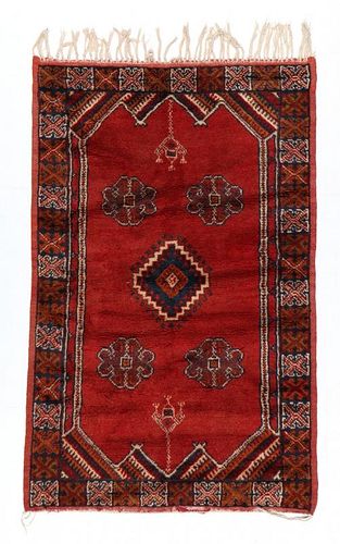 Vintage Moroccan Rug: 3'4'' x 5'1'' (102 x 155 cm)