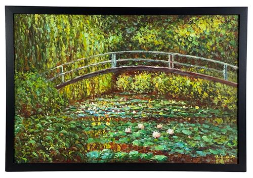 Water Lily Pond Oil Painting in style of Monet