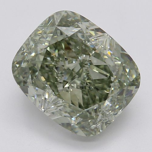 3.01 ct, Natural Fancy Dark Gray-Yellowish Green Even Color, SI2, Cushion cut Diamond (GIA Graded), Appraised Value: $195,600 