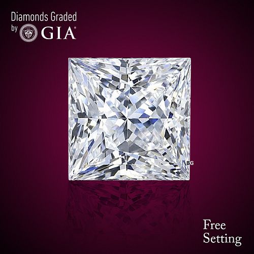 NO-RESERVE LOT: 1.50 ct, F/IF, Princess cut GIA Graded Diamond. Appraised Value: $48,300 