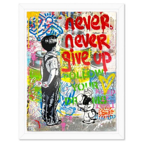 Mr. Brainwash- Original Mixed Media on Deckle Edge Paper "With All My Love"