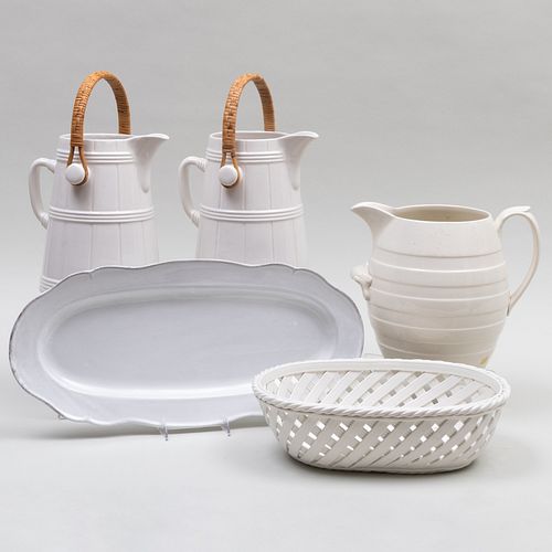Group of White Glazed Ceramic Wares