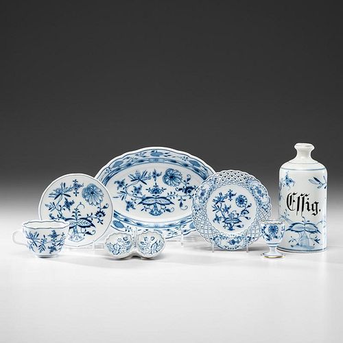 Meissen Blue Onion Tea Cups, Saucers and Other Tablewares