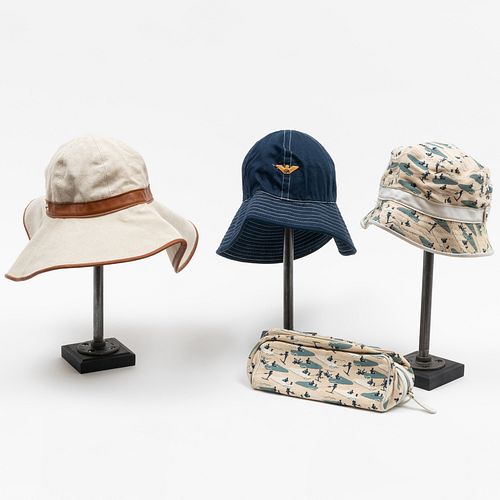 Group of Tods and Giorgio Armani Cotton Hats