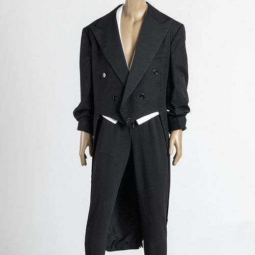 Ralph Lauren Black Wool Tailcoat with a White Cotton Pique Vest