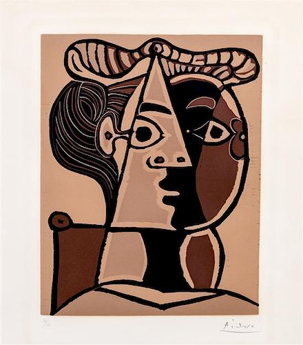 Pablo Picasso, (Spanish, 1881-1973), Femme assise au chignon, 1962