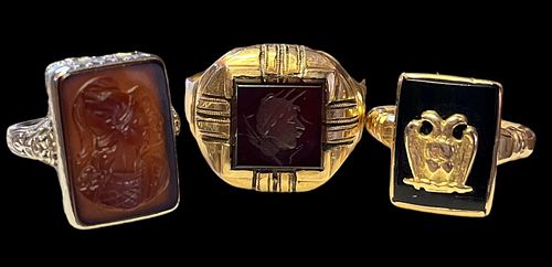 Collection of Gold Intaglio Rings 