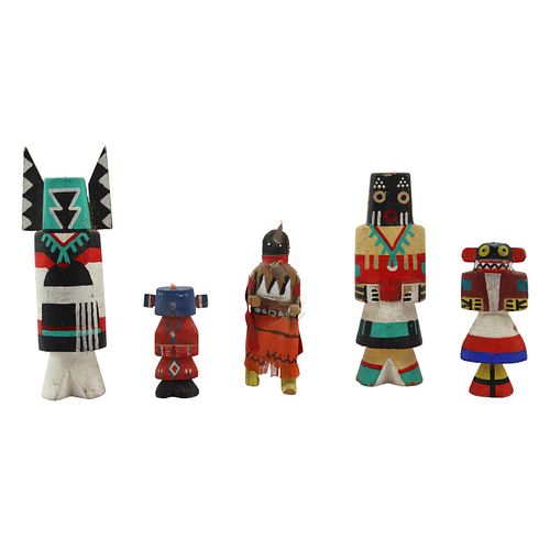 Group of 5 - Hopi and Apache Tourist Kachina Dolls