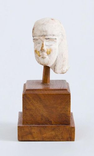 EGYPTIAN CARVED LIMESTONE HEAD OF A MAN