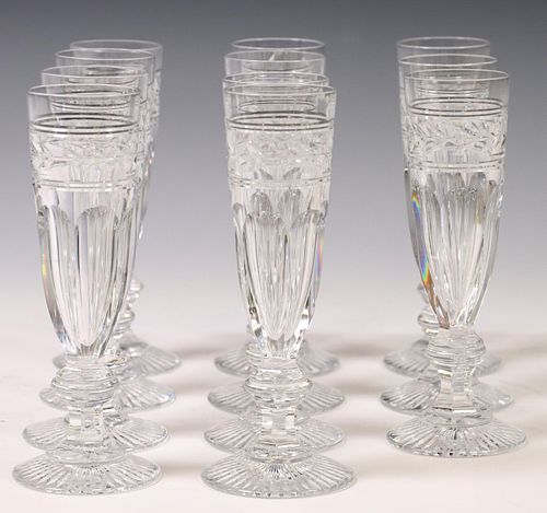 (11) BACCARAT 'JONZAC' CRYSTAL CHAMPAGNE FLUTES