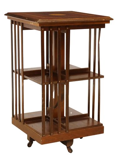 GEORGIAN STYLE ROTATING LIBRARY STAND