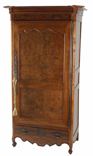 FRENCH PROVINCIAL FRUITWOOD & WALNUT BONNETIERE