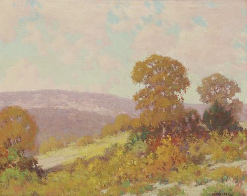 M.W. LEADER (1877-1966) HILL COUNTRY LANDSCAPE