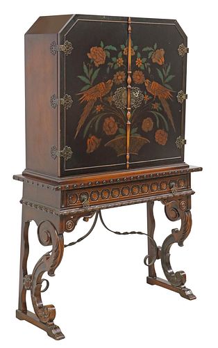AMERICAN CHINOISERIE CABINET-ON-STAND