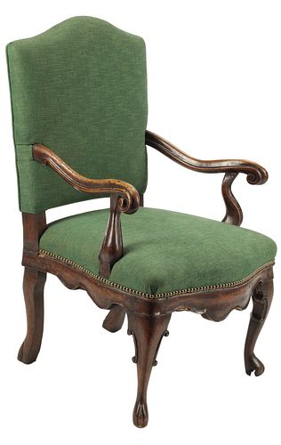 FRENCH PROVINCIAL UPHOLSTERED FAUTEUIL