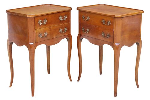 (2) LOUIS XV STYLE TWO-DRAWER NIGHTSTANDS