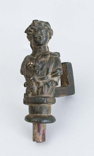 ROMAN BRONZE FITMENT IN THE FORM OF A MALE BUST