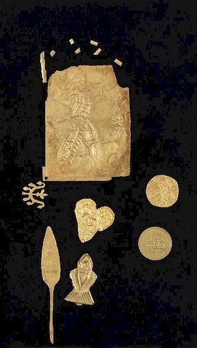 GROUP OF SEVEN GOLD FRAGMENTS